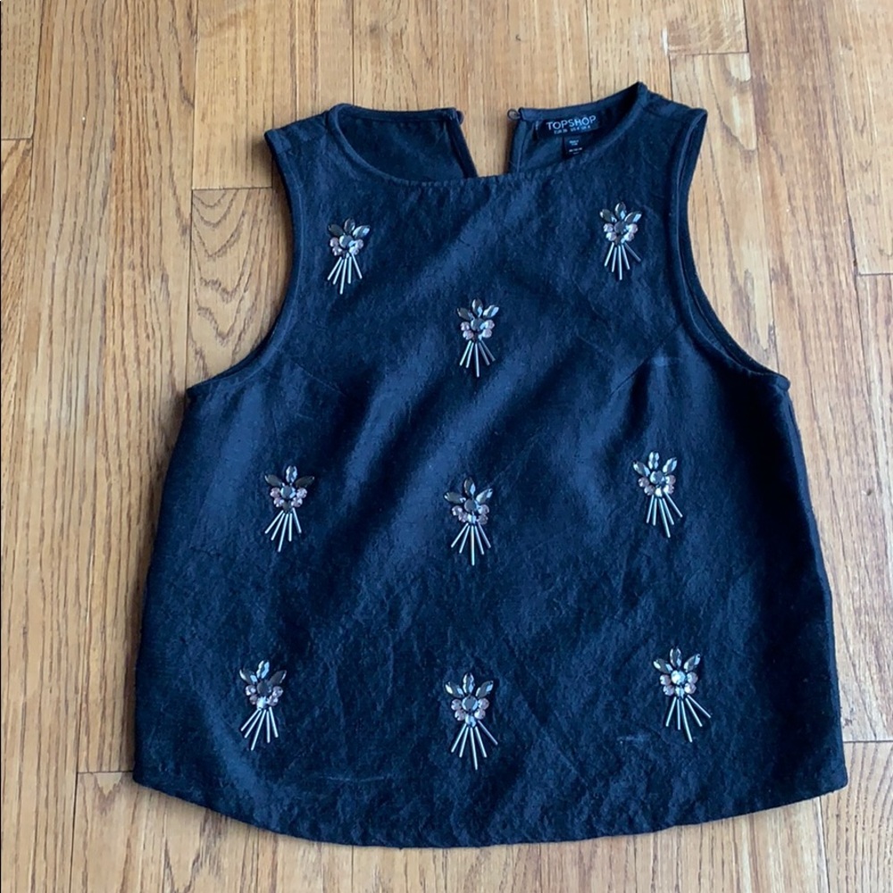 Black embellished top